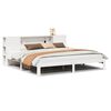 vidaXL Cama com estante sem colch&atilde;o 200x200 cm pinho maci&ccedil;o branco