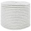 vidaXL Corda de Algod&atilde;o 12 mm 250 m Branco 100% Algod&atilde;o