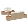 vidaXL Conjunto de Sof&aacute; de Jardim 6 unid. Bege Rattan Sint&eacute;tico