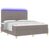 vidaXL Cama Box Spring LED Cinzento-acastanhado 180 x 200 cm tecido