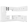 vidaXL 14 pe&ccedil;as arm&aacute;rio de cozinha conjunto Lucca brilho branco