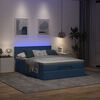 vidaXL Cama Otomana com Colch&atilde;o & LEDs Azul 140x190cm Tecido