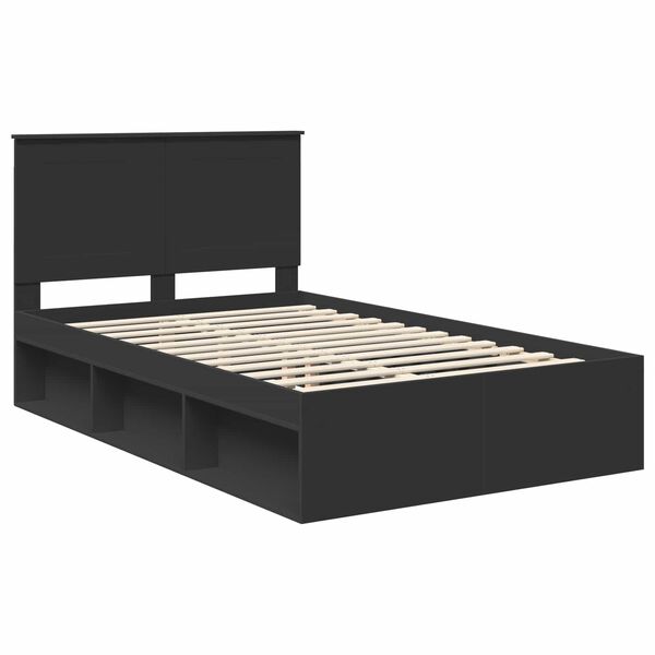vidaXL Estrutura da Cama Preto 120 x 190 cm Madeira de Pinheiro S&oacute;lida