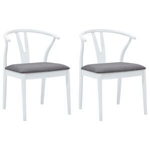 vidaXL Cadeira de jantar 2 pcs Branco e Cinza