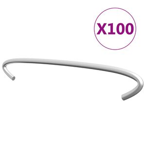 vidaXL Ganchos para gabi&otilde;es 100 pcs a&ccedil;o galvanizado 15 cm