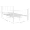 vidaXL Estrutura de cama 120x200 cm metal branco
