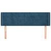 vidaXL Cabeceira de cama c/ abas tecido 147x16x78/88cm azul-escuro