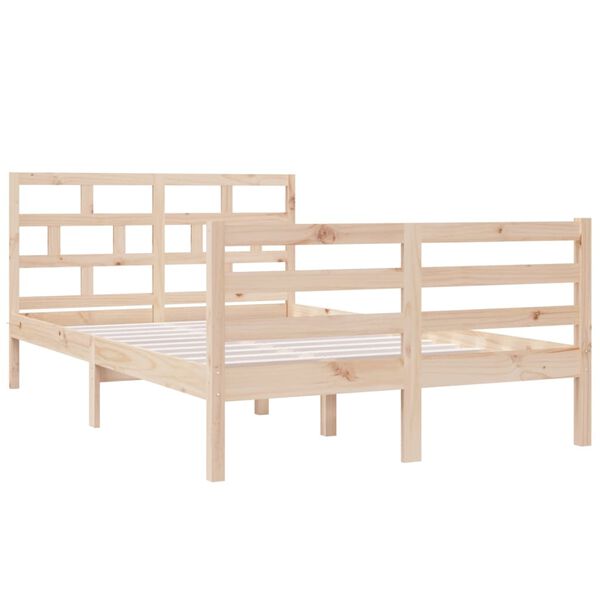 vidaXL Estrutura de cama pequena casal 120x190 cm pinho maciço