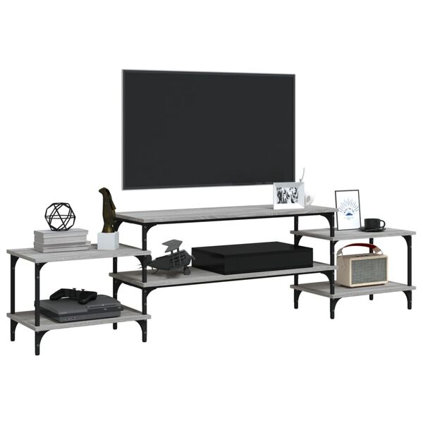 vidaXL Móvel de TV 197x35x52 cm derivados de madeira cinzento sonoma