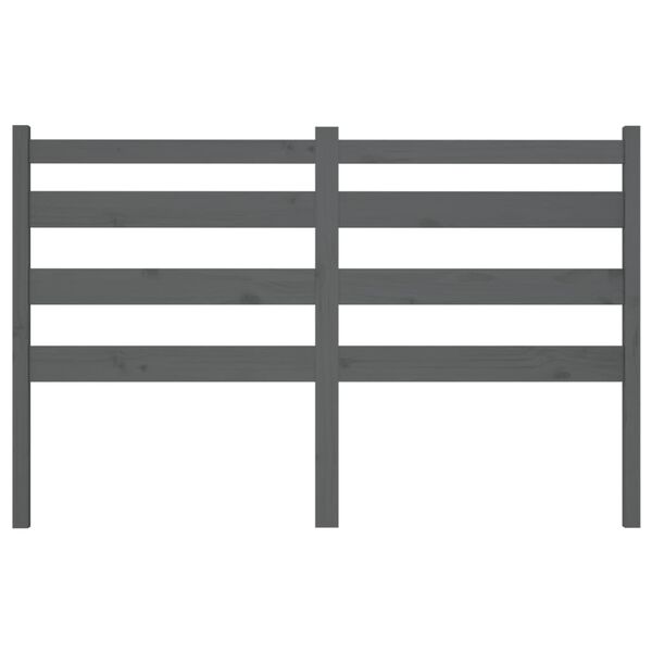 vidaXL Cabeceira de cama 146x4x100 cm pinho maci&ccedil;o cinzento