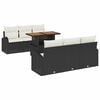 vidaXL Conjunto de Sof&aacute; de Jardim 7 unid. Preto Rattan Sint&eacute;tico