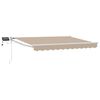 vidaXL Toldo retr&aacute;til manual com LEDs Bege e Branco 3,5 x 2 m