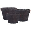 vidaXL Conjunto de cestos lenha empilh&aacute;veis 3 pcs salgueiro castanho