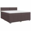 vidaXL Cama box spring com colch&atilde;o Marrom Escuro 200 x 200 cm Tecido
