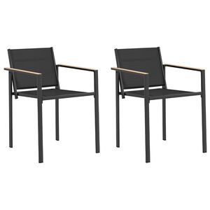 vidaXL Cadeiras de jardim 2 unid. Preto e Anthracite Tecido Textileno