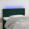 vidaXL Cabeceira de cama c/luzes LED veludo 100x5x78/88cm verde-escuro