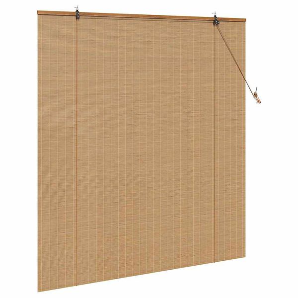 vidaXL Estores de rolo com cortinas Manual Castanho 150 x 160 cm Bambu