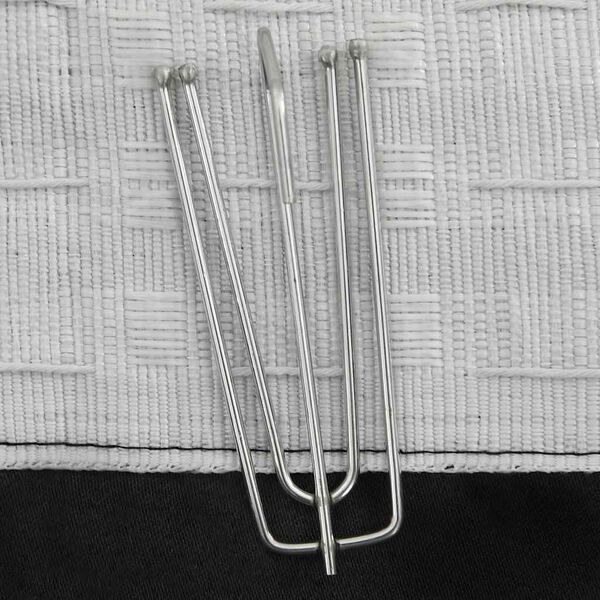 vidaXL Cortinas opacas aspeto linho com ganchos 290x245 cm preto