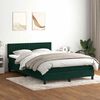 vidaXL Cama com molas/colch&atilde;o 160x220 cm veludo verde-escuro