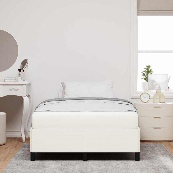 vidaXL Estrutura da Cama com colch&atilde;o Creme 120 x 190 cm tecido