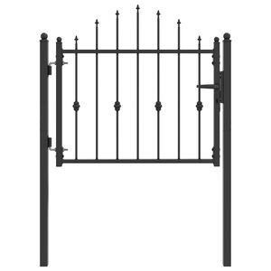 vidaXL Port&atilde;o de Cerca ASTEN 100 x 75 cm Metal Preto Tranc&aacute;vel