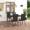 vidaXL 5 pcs conjunto de jantar para jardim preto e castanho