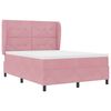 vidaXL Cama Box com colch&atilde;o com cabeceira Rosa 190 x 140 cm Veludo