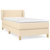 vidaXL Cama com molas/colch&atilde;o 90x200 cm tecido cor cr&egrave;me