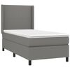 vidaXL Cama box spring c/ colch&atilde;o e LED 90x190 cm tecido cinza-escuro