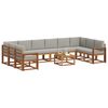 vidaXL Conjunto de Sof&aacute;s para Exterior 11 pcs Cinza Natural e Claro