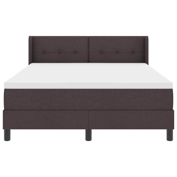 vidaXL Cama Box com colch&atilde;o Marrom Escuro 200 x 160 cm Poli&eacute;ster