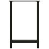 vidaXL P&eacute;s para mesa de bar pretos 2 pe&ccedil;as 60x(90-91) cm a&ccedil;o