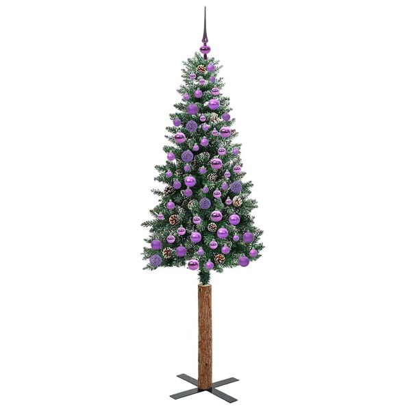 vidaXL &Aacute;rvore de Natal Slim com 300 LEDs com suporte Verde 180 cm