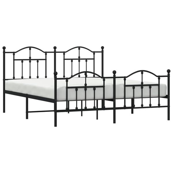 vidaXL Estrutura de cama sem colch&atilde;o com p&eacute;s 180x200 cm preto