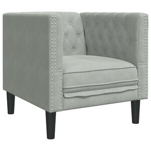 vidaXL Sof&aacute; Cinzento-claro 74,5 x 71 x 70,5 cm Veludo