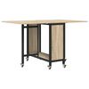 vidaXL Mesa de jantar dobr&aacute;vel com rod&iacute;zios 130 x 80 x 76,5 cm a&ccedil;o PB