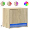 vidaXL Mesa de cabeceira de parede com luzes LED carvalho sonoma