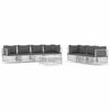 vidaXL 8 pcs conjunto lounge de jardim com almofad&otilde;es a&ccedil;o branco
