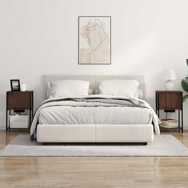 vidaXL Arm&aacute;rio de Cabeceira Carvalho Marrom 38 x 31 x 61 cm