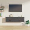 vidaXL Arm&aacute;rios de parede 2 pcs 60x30x30 cm pinho maci&ccedil;o cinzento