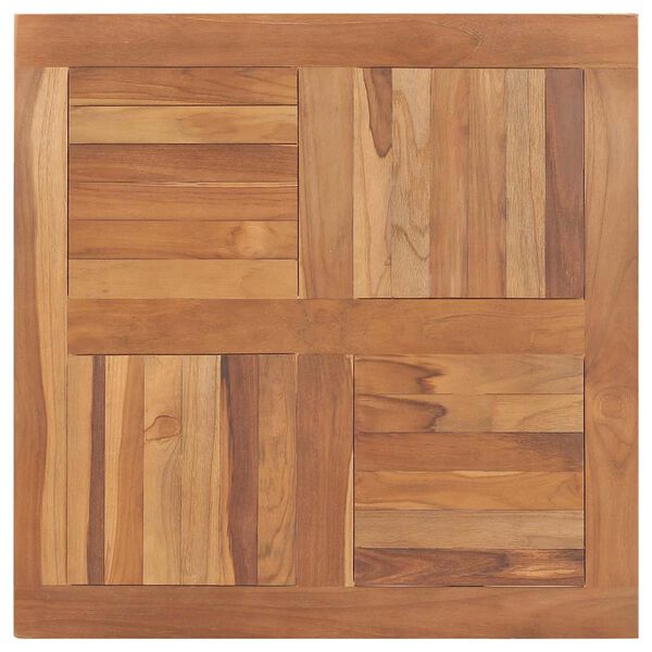 vidaXL Tampo de mesa quadrado 80x80x2,5 cm madeira de teca maciça