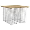 vidaXL Mesa de jardim com design de gabi&atilde;o 100x102x72 cm, madeira impregnada de pinho