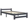 vidaXL Estrutura cama c/ 2 gavetas 90x200 cm pinho maci&ccedil;o cinza-escuro