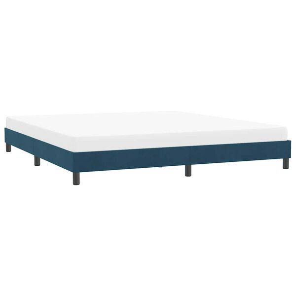 vidaXL Estrutura de cama sem colch&atilde;o 180x210 cm veludo azul-escuro