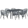 vidaXL Conjunto de Jantar para Jardim 7 pcs Cinzeto vime PE