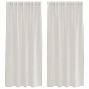 vidaXL Cortina de Voile 2 unid. Creme 175 x 140 cm Poli&eacute;ster