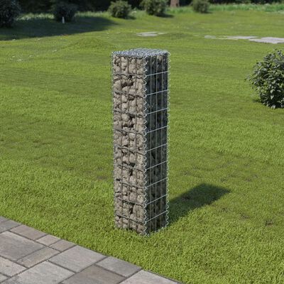 vidaXL Muro gabião com tampas aço galvanizado 20x20x100 cm