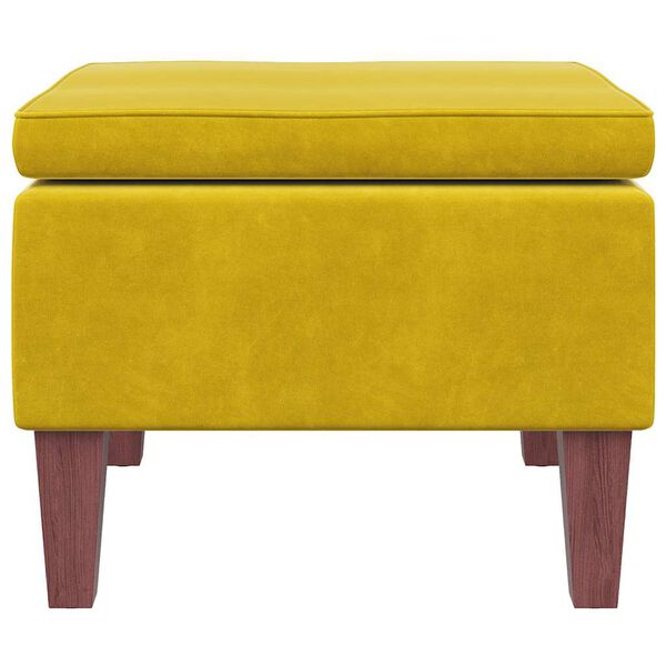 vidaXL Banco com pernas de madeira veludo amarelo