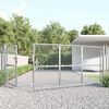 vidaXL Port&atilde;o de jardim em tela met&aacute;lica cor prata 350x125 cm a&ccedil;o galvanizado.