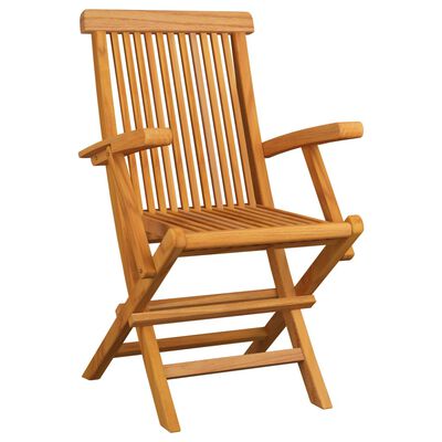 vidaXL Cadeiras de jardim dobráveis 4 pcs madeira de teca maciça